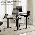EUREKA ERGONOMIC Gaming Desk Adjustable Height Standing Desk 63" Wing Shaped Music Studio Table Workstation w Full Coverage Mousepad, 3 Stands, Dual Headphone/Cup Holder, Ipad-Slot