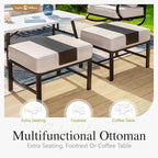 Sophia & William Patio Furniture Sets for 7 Outdoor Conversation Set 7 Pcs with 2 x Swivel Chairs, 2 x Armrest Sofa Chairs, 1 x 3-Seat Sofa, 2 x Ottomans for Coffee Garden Backyard Poolside Beige
