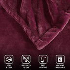 Beautyrest Heated Electric Blanket for Cold Weather, Fast Heating Heated Blanket, Auto Shut Off, Virtually Zero EMF, Multi Heat Setting, UL Certified, Red Full (84 inx80 in)