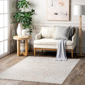 nuLOOM Nikita Checkered 4x6 Machine Washable Area Rug for Living Room Bedroom Dining Room Kitchen, Beige/Ivory
