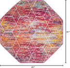 Unique Loom Trellis Frieze Collection Area Rug - Geometric (5' Octagon, Multi/ Ivory)