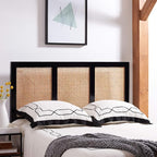 SAFAVIEH Home Collection Vienna Black Cane Queen Headboard Platform