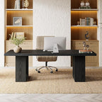 Tribesigns Home Office Desk, 62.99" Large Farmhouse Executive Desk, Computer Table for Office, Conference Room, Study Room (Black)