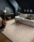 Loloi Chris Loves Julia Calvin Collection CLV-02 Ivory/Oatmeal 9'-6" x 12'-6" Area Rug Checkered Neutral Soft Living Room Bedroom Carpet