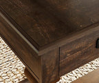 WAMPAT 60-inch Vintage Wood Home Office Desk with Stable Solid Wood Pedestral Legs, Tradional Rustic Executive Desk with Deep Drawers and Power Outlets for Office,Study,Dark Walnut Brown
