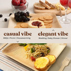 Disposable Palm Leaf Plates - Eco-Friendly Alternative to Bamboo Plates and Plastic Plates - Heavy-Duty Compostable & Biodegradable Party Plates - Microwave and Oven Safe Dinnerware - 10" Set of 50