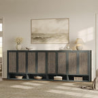 SICOTAS Rattan Shoe Storage Cabinet - Modular Shoe Cabinets with Door Tall Large Shoe Cabinet Storage for Entryway - 31.2" Wide Modular Cabinet for Hallway, Living Room