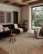 Loloi Amber Lewis Molly Collection MOL-02 Denim/Gold 2'-7" x 10'-0" Low Pile Runner Rug