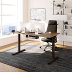 FLEXISPOT EN2 Whole-Piece Standing Desk with Clamp Power Strip, 48 x 30 Electric Stand Up Height Adjustable Desk with Cable Management (Black Frame + 48" Black Walnut Desktop, 2 Packages)