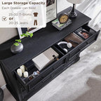 ACCOHOHO Farmhouse 8 Drawers Dresser Chests for Bedroom,52" Wide Wood Rustic Chest of Drawers with Metal Handle,Natural Texture,Drawer Organizer for Bedroom,Living Room,Hallway and Entryway,Black