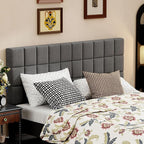 Andeworld Velvet Upholstered Tufted Queen Size Headboard,Wood Head Board with Metal Legs, Adjustable Height from 42” to 56”, Bed Headboard in Modern Design,Backboard for Bed, Dark Gray