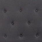 EMMA + OLIVER Arched Button Tufted Queen Size Headboard in Dark Gray Fabric