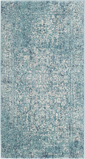 SAFAVIEH Evoke Collection 2'2" x 4' Blue/Ivory EVK256C Oriental Distressed Non-Shedding Living Room Bedroom Accent Rug
