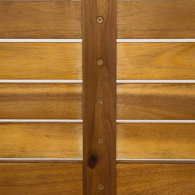 Christopher Knight Home Patio Rectangular Acacia Wood Dining Table with Umbrella Hole, Sturdy for Outdoor Dining, BBQ, Garden, Pair with Dining Chair/Bench, Teak Finish