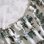 Eddie Bauer - Flannel Sheets Full Size, Anti-Pilling & Wrinkle Resistant Cotton, Touchably Soft for All-Season Comfort - Bed Sheets with Matching Pillowcases & Fitted Sheet (Snowy Pine Trees Green)