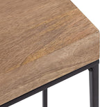 Kate and Laurel Karlsen Wood and Metal Narrow Side Table; 16 x 24 x 8; Natural Brown and Black; Modern Transitional Slim Nightstand with Mixed Materials Design