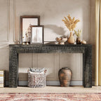 Tribesigns 59-Inch Long Wooden Console Sofa Table Behind The Couch with Vertical Slat Legs for Entrance, Hallway, Entryway, Living Room (Rustic Grey)