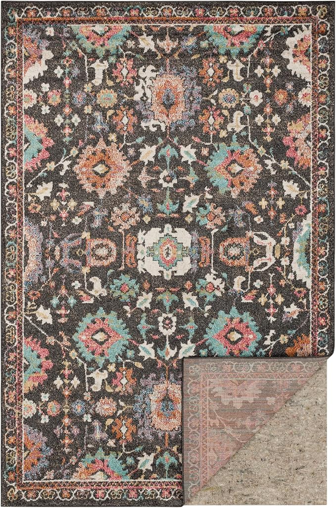 Mohawk Home 7' x 9' Non Slip Rug Pad Gripper 1/4 Thick Dual Surface Felt + Rubber Gripper - Safe for All Floors