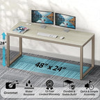 SHW 48-Inch Commercial-Grade Office Computer Desk, Maple