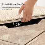 VECELO 30" Storage Bench, Entryway Shoe Ottoman, Farmhouse Style Bench with Handwoven Cushion and Metal Safety Hinges, for Bedroom, Living Room, Entryway, Wood