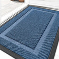 OLANLY Front Door Mat Indoor Outdoor Entrance, Waterproof All-Season, All-Weather Doormat, Sturdy Natural Rubber, Fade Resistant, Low Profile, Easy Clean Patio Porch Entryway Mat, 71x47, Light Blue