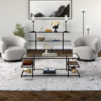 Henn&Hart 54" Wide Rectangular Coffee Table in Blackened Bronze, for Home, Living Room, Bedroom, Entertainment Room, Office