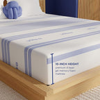 Vibe Gel Memory Foam Mattress, Fiberglass Free 10-Inch CertiPUR-US Certified Bed-in-a-Box, California King, White