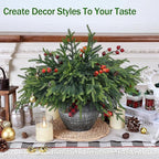 36 Pcs Christmas Greenery Pines Branch Pine Branches Artificial Green Pine Stem - Real Touch for Vase DIY Crafts Flower Arrangement Home Indoor Christmas Decor(18 Inch)