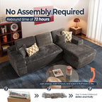 106" Oversized Couch Sofa, L Shape Couches for Living Room, No Assembly Required Plush Velvet Sectional Sofas with Right Facing Chaise for Home Apartment