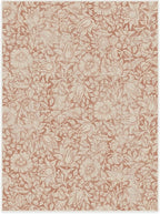 RUGGABLE x Morris & Co Washable Area Rug – Mallow Rust Red 9x12, Stain-Resistant, Non-Slip – Large Machine Washable Rugs for Living Room, Bedroom, Hallway, Entryway & Office–with Standard Pad