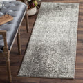 SAFAVIEH Evoke Collection 2'2" x 11' Grey/Ivory EVK256D Oriental Distressed Non-Shedding Living Room Bedroom Runner Rug