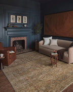 Loloi Magnolia Home by Joanna Gaines Junie Collection JUE-03 Spice/Multi 9'-6" x 9'-6", .38" Pile Height, Round Area Rug