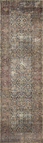 Loloi Amber Lewis Morgan Collection MOG-03 Denim/Multi 8'-3" x 11'-3" 38" Thick Area Rug feat. CloudPile, Neutral, Room Décor, Vintage Inspired, Livingroom, Bedroom, Dining Area