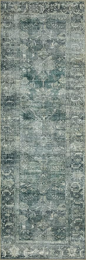 Loloi Magnolia Home by Joanna Gaines Banks Collection BAN-03 Blue/Lagoon 2'-0" x 5'-0" .13" Pile Height, Machine Washable, Accent Rug