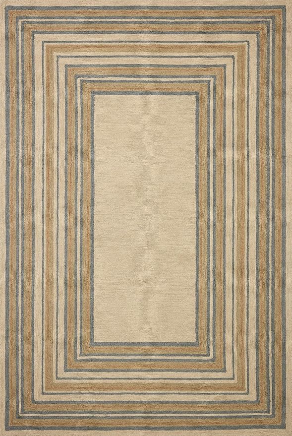 Loloi Chris Loves Julia Alfie Collection ALF-05 Natural/Multi 8'-6" x 11'-6" Area Rug Wool Neutral Living Bedroom Dining Carpet