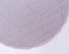 Unique Loom Trellis Frieze Collection Area Rug - Geometric (4' 1" Round, Light Pink/ Ivory)