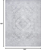 SAFAVIEH Area Rug 10x14 - Reflection Collection - Large - Light Grey & Cream, Non-Shedding & Easy Cleaning, Ideal for Living Room, Bedroom (RFT668G)