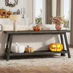 Tribesigns 70.86-Inch Console Table for Entyrway, Farmhouse 2-Tier Entry Entrance Table, Narrow Long Sofa Table Behind Couch, Dark Brown