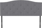 Hillsdale Provence Upholstered Arch Adjustable Tufted Full/Queen Headboard, Glacier Gray