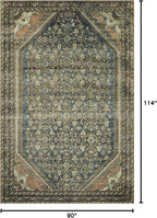 Loloi Magnolia Home by Joanna Gaines Banks Collection BAN-02 Denim/Clay 7'-6" x 9'-6", .13" Pile Height, Machine Washable, Area Rug