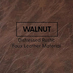 Factory Direct Partners Rustic Kid Birch Sling Book Display; Distressed Faux Leather 4-Shelf Storage for Books or Magazines; Furniture for Bedroom, Playroom, Daycare or Classroom - Walnut, 13745-323