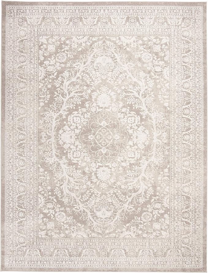 SAFAVIEH Reflection Collection Area Rug - 5'1" x 7'6", Beige & Cream, Boho Tribal Distressed Design, Non-Shedding & Easy Care, Ideal for High Traffic Areas in Living Room, Bedroom (RFT668A)