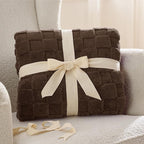 Bedsure GentleSoft Fall Throw Blanket for Couch Dark Brown - Checkered Fleece Blankets Gifts for Women Men Girls, Cute Soft Cozy Throw for Bedroom Home Decor Gifts, 50x60 Inches