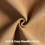 FUTEI Bronze Chenille Decorative Throw Pillow Covers 22x22 Inch Set of 2,Soft Cozy Striped Geometric Patterns Cushion Case,Modern Home Decor for Couch Bed Living Room