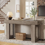 Tribesigns Console Table, 63" Farmhouse Entryway Table, Rectangular Wooden Accent Console for Entrance, Hallway & Living Room (Grey)