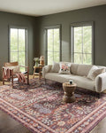Loloi Rifle Paper Co. Maison Collection MAO-06 Red 3'-0" x 3'-0" Round, .19" Pile Height, Accent Rug