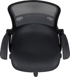 Flash Furniture Porter High-Back Swivel Office Chair with Adjustable Lumbar Support and Seat Height, Ergonomic Mesh Desk Chair with Flip-Up Armrests, Black