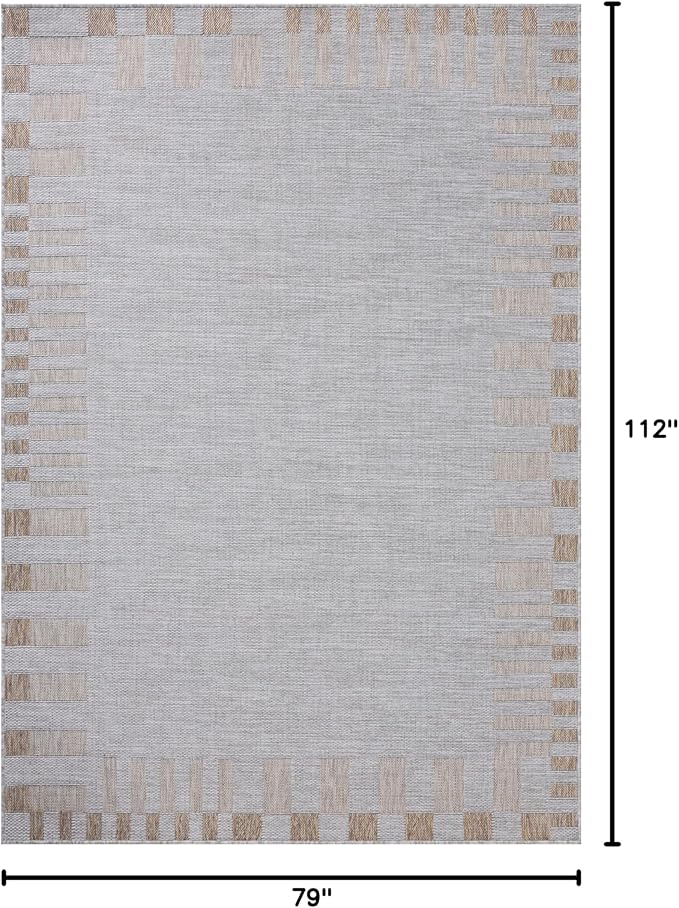 Loloi Amber Lewis Topanga Collection TOP-08 Silver/Natural 6'-7" x 9'-4" Indoor/Outdoor Area Rug