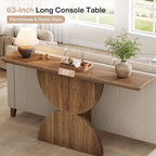 Tribesigns 63-Inch Console Table for Entryway, Narrow Entryway Table with Unique Sturdy Base, Farmhouse Furniture Behind The Couch for Living Room, Hallway, Entrance, Foyer (Natural)