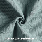 FUTEI Grey Blue Chenille Decorative Throw Pillow Covers 22x22 Inch Set of 2,Soft Cozy Striped Geometric Patterns Cushion Case,Modern Home Decor for Couch Bed Living Room